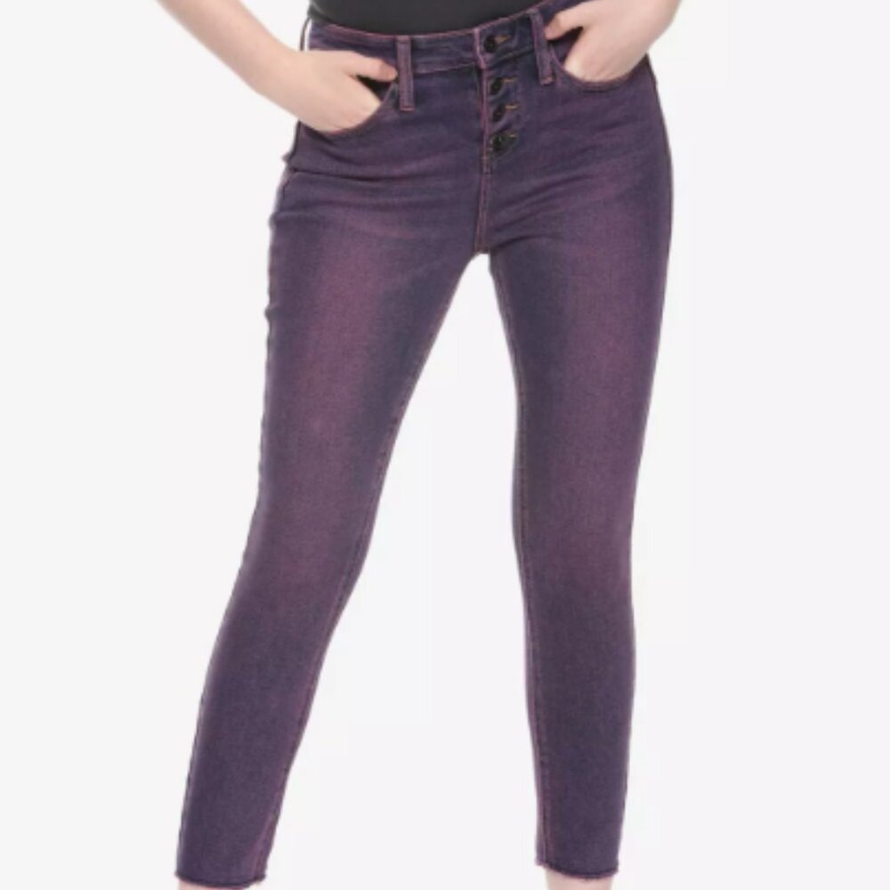 Hot Topic Denim Purple Wash Hi-Rise Super Skinny Jeans